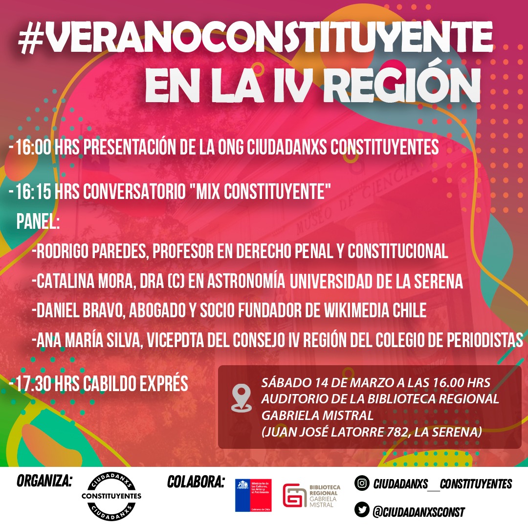 [Sábado] #VeranoConstituyente en la Región de Coquimbo