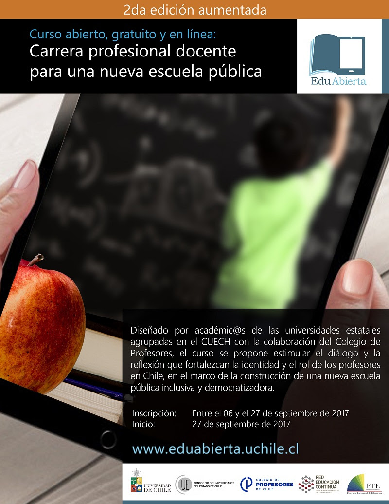 Curso Gratuito U.Chile: Carrera profesional docente para una nueva escuela pública 2da Edición