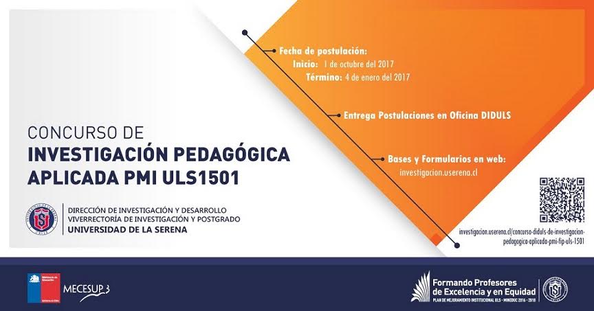 Concurso de Investigación Pedagógica Aplicada PMI FIP ULS1501