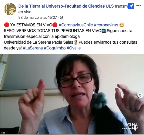 [Facebook Live] Coronavirus: Exitosa transmisión de entrevista a epidemióloga ULS