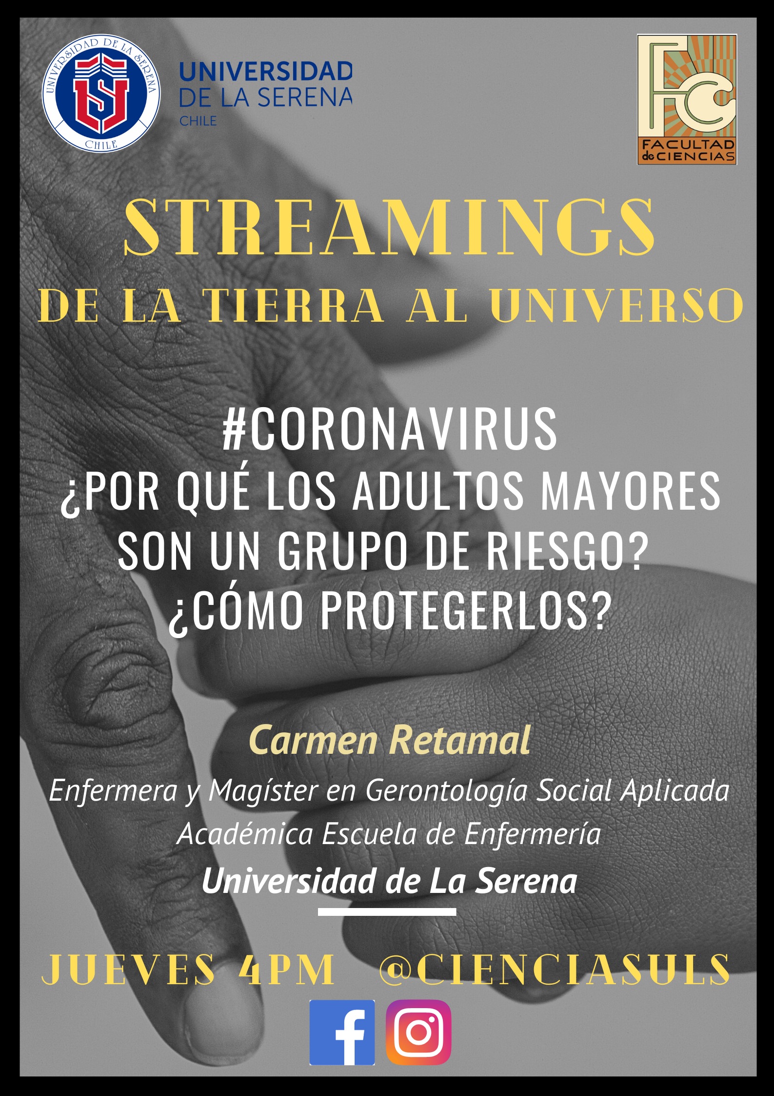 [JUEVES 4PM][STREAMING] Coronavirus: ¿Por qué los adultos mayores son un grupo de riesgo? ¿Cómo los protegemos?