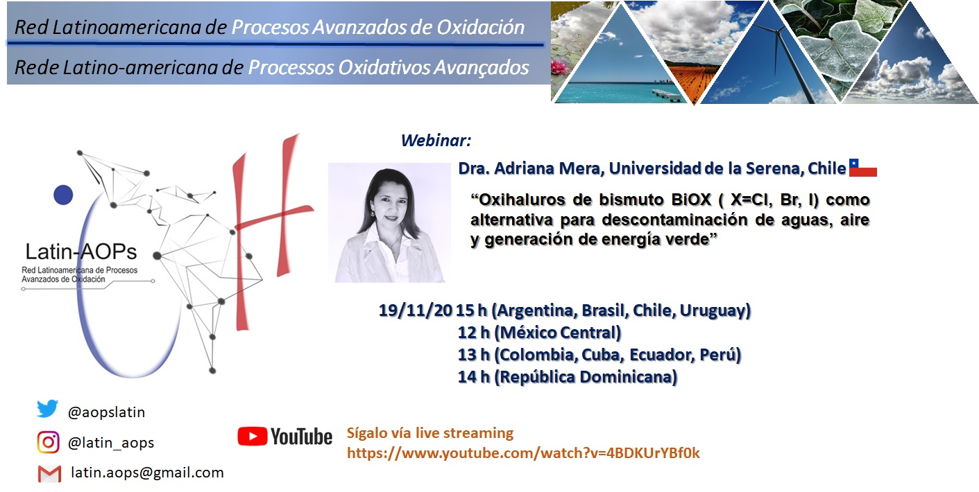 [HOY 3PM] Webinar ULS en Red Latinoamericana de Procesos Avanzados de Oxidación