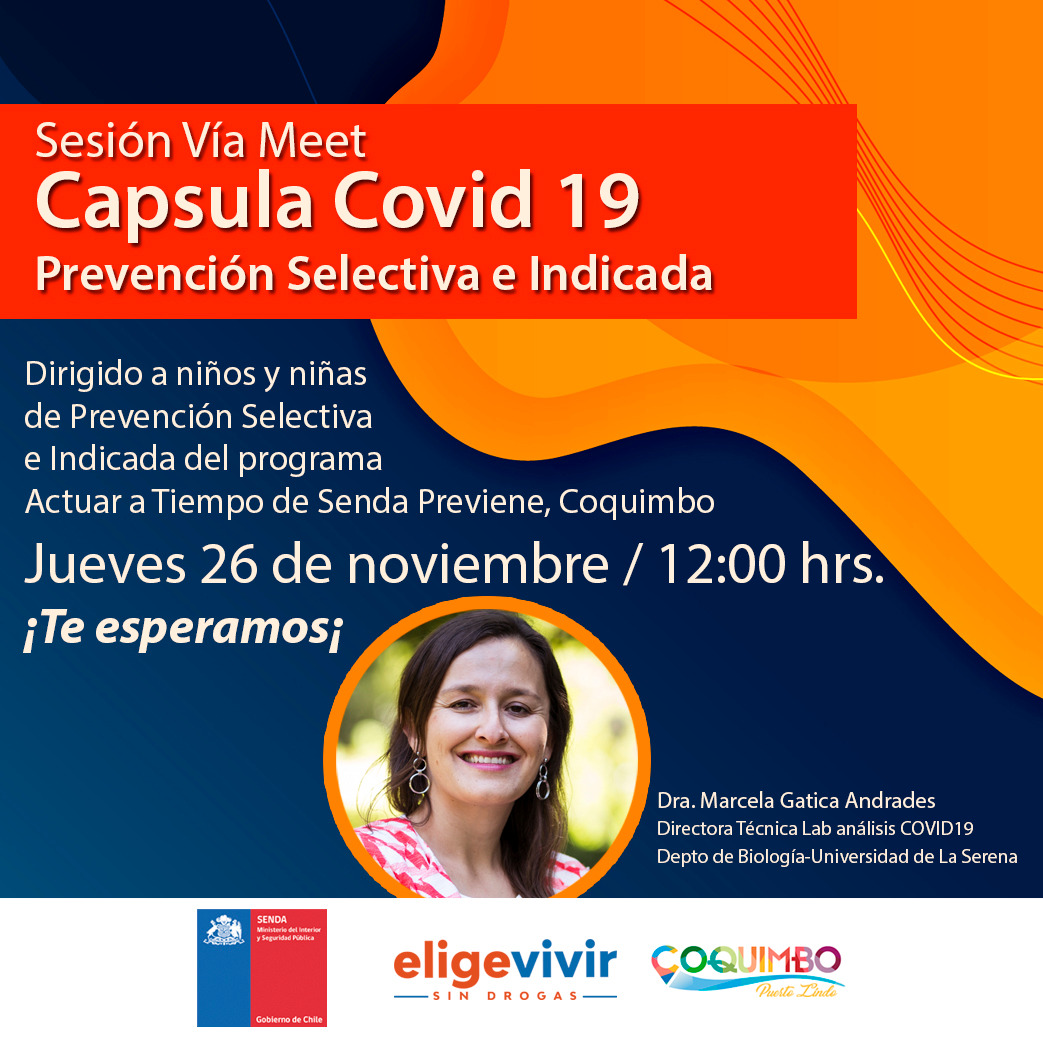 COVID19: Facultad de Ciencias realiza actividades con SENDA Previene Coquimbo