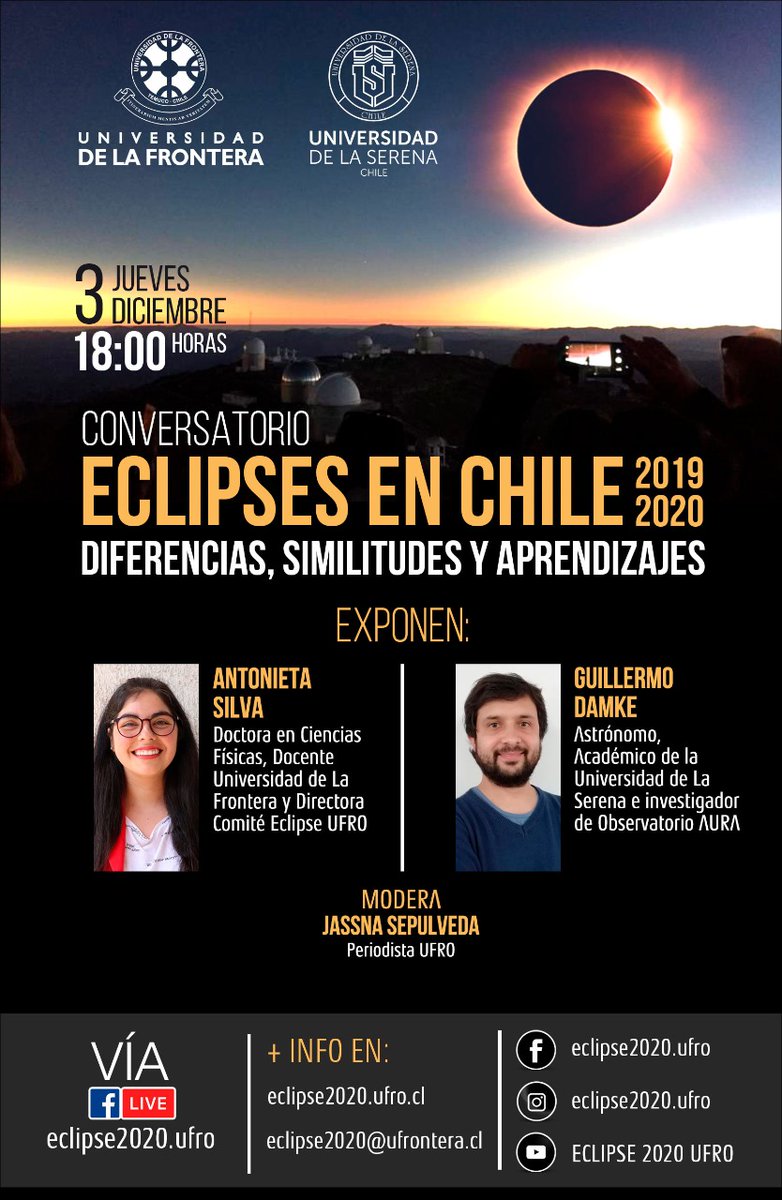 [JUEVES 6PM] Conversatorio: Eclipses en Chile 2019-2020