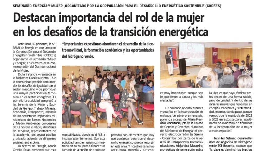 Dra. Sonia Montecinos expuso sobre energía fotovoltaica en “Seminario Mujer y Energía Región de Coquimbo”